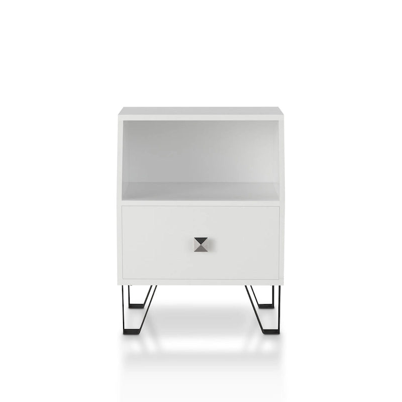 Table d'appoint contemporaine 16" avec tiroir et étagère ouverte - Plusieurs couleurs