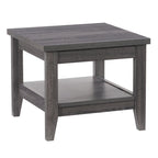 Table d'appoint Mid-Century Modern avec étagère inférieure - Gris foncé