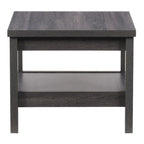 Table d'appoint Mid-Century Modern avec étagère inférieure - Gris foncé