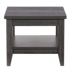 Table d'appoint Mid-Century Modern avec étagère inférieure - Gris foncé