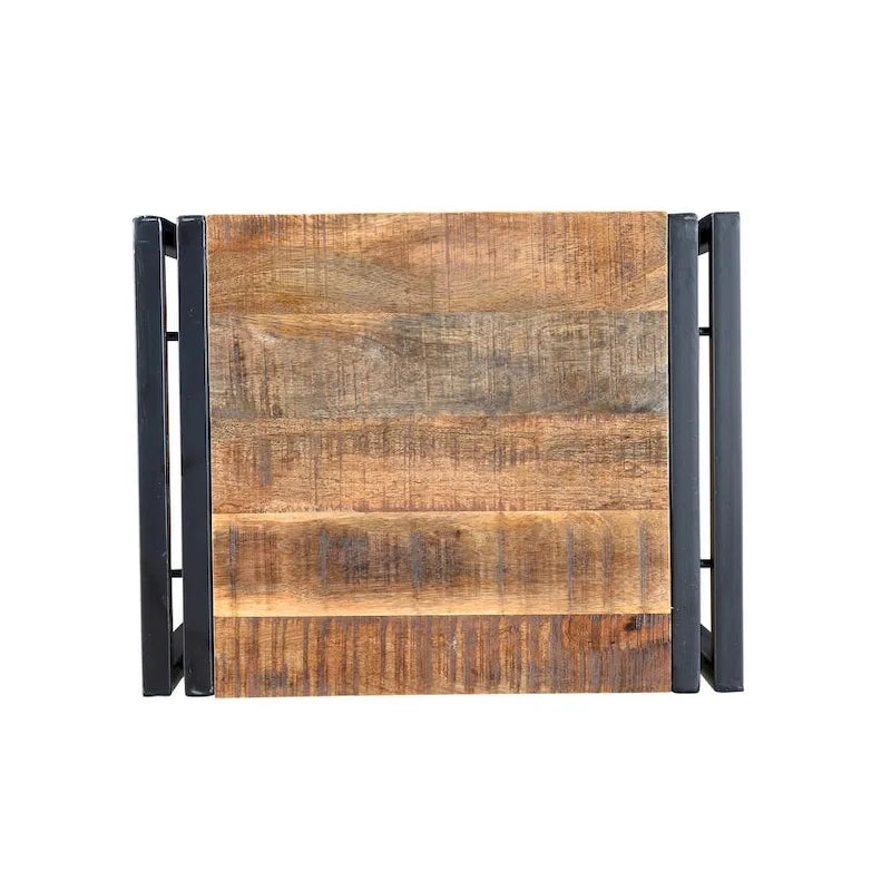 Table d'appoint artisanale en bois de récupération - 24 x 16 x 20 po