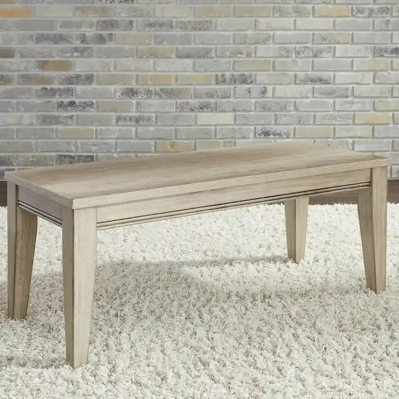 Banc en bois finition grès avec pieds fuselés - 44" L