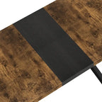 Table à manger rectangulaire extensible rétro avec plateau central embossé - Gris/Marron