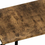 Table à manger rectangulaire extensible rétro avec plateau central embossé - Gris/Marron