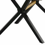 Table à manger rectangulaire extensible rétro avec plateau central embossé - Gris/Marron