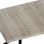 Table à manger rectangulaire extensible rétro avec plateau central embossé - Gris/Marron