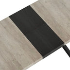 Table à manger rectangulaire extensible rétro avec plateau central embossé - Gris/Marron