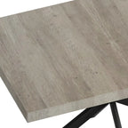 Table à manger rectangulaire extensible rétro avec plateau central embossé - Gris/Marron