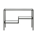 Console en acier et verre trempé avec étagère à deux niveaux – Capacité de 18 kg