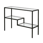 Console en acier et verre trempé avec étagère à deux niveaux – Capacité de 18 kg