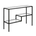 Console en acier et verre trempé avec étagère à deux niveaux – Capacité de 18 kg