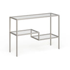 Console en acier et verre trempé avec étagère à deux niveaux – Capacité de 18 kg