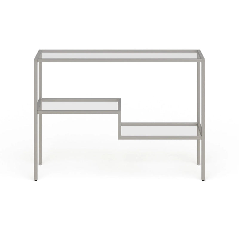 Console en acier et verre trempé avec étagère à deux niveaux – Capacité de 18 kg