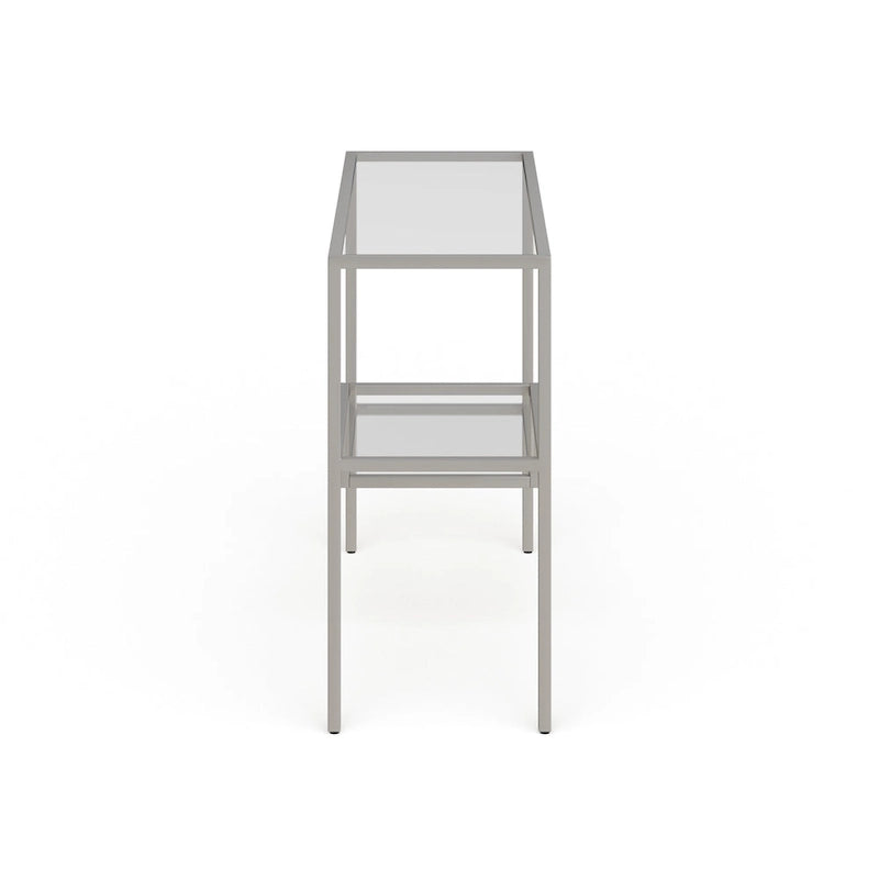 Console en acier et verre trempé avec étagère à deux niveaux – Capacité de 18 kg