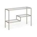 Console en acier et verre trempé avec étagère à deux niveaux – Capacité de 18 kg