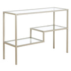 Console en acier et verre trempé avec étagère à deux niveaux – Capacité de 18 kg