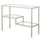 Console en acier et verre trempé avec étagère à deux niveaux – Capacité de 18 kg