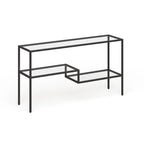Console en acier et verre trempé avec étagère à deux niveaux – Capacité de 18 kg