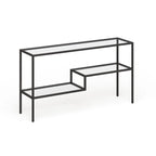 Console en acier et verre trempé avec étagère à deux niveaux – Capacité de 18 kg