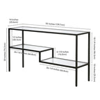 Console en acier et verre trempé avec étagère à deux niveaux – Capacité de 18 kg
