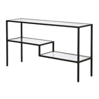 Console en acier et verre trempé avec étagère à deux niveaux – Capacité de 18 kg