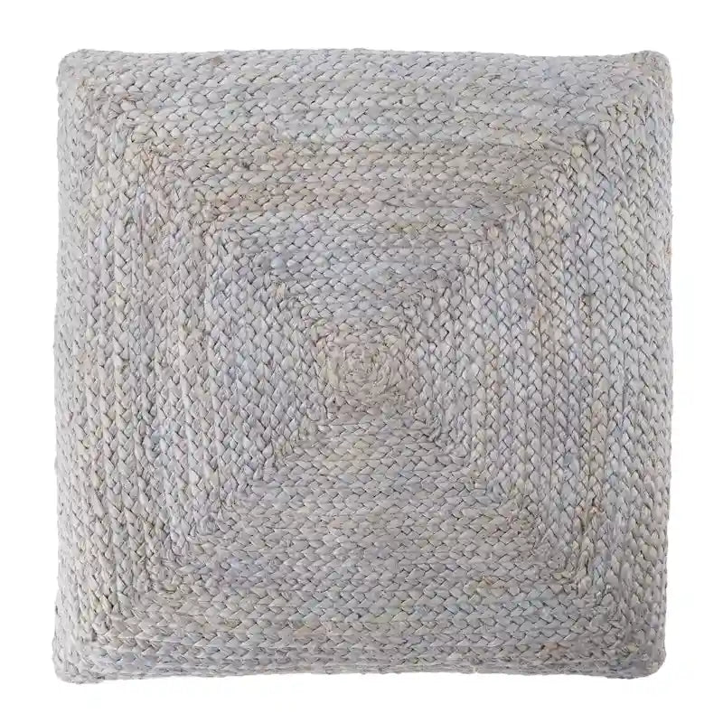 Pouf carré tressé en jute texturée - 71 cm
