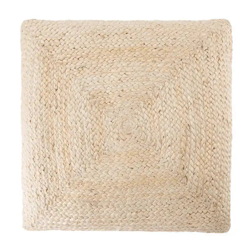 Pouf carré tressé en jute texturée - 71 cm
