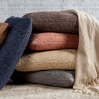 Pouf carré tressé en jute texturée - 71 cm