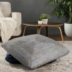 Pouf carré tressé en jute texturée - 71 cm