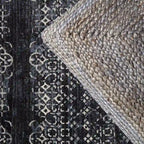 Pouf carré tressé en jute texturée - 71 cm