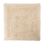Pouf carré tressé en jute texturée - 71 cm