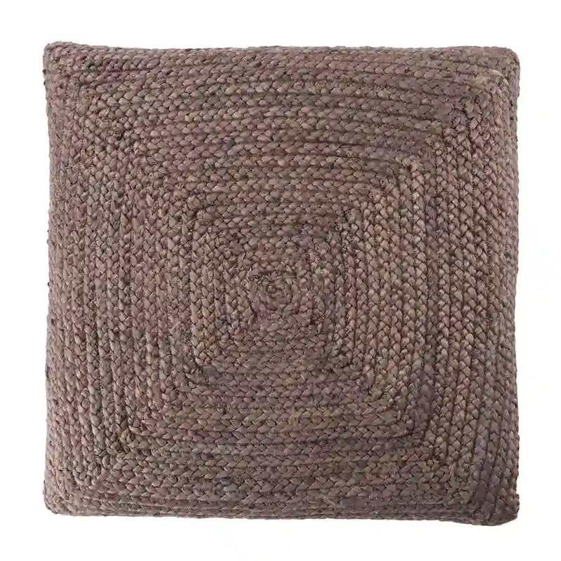 Pouf carré tressé en jute texturée - 71 cm