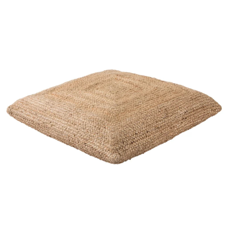 Pouf carré tressé en jute texturée - 71 cm