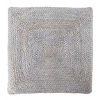Pouf carré tressé en jute texturée - 71 cm
