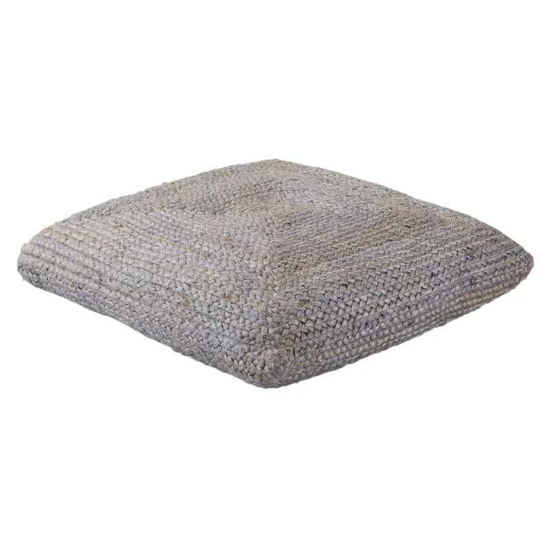 Pouf carré tressé en jute texturée - 71 cm
