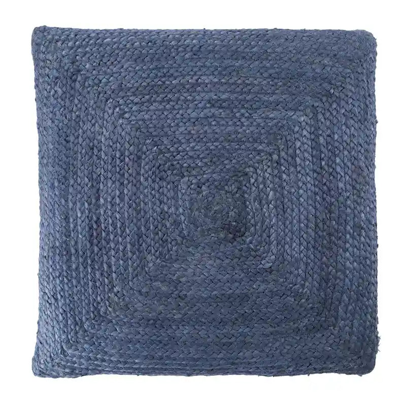 Pouf carré tressé en jute texturée - 71 cm