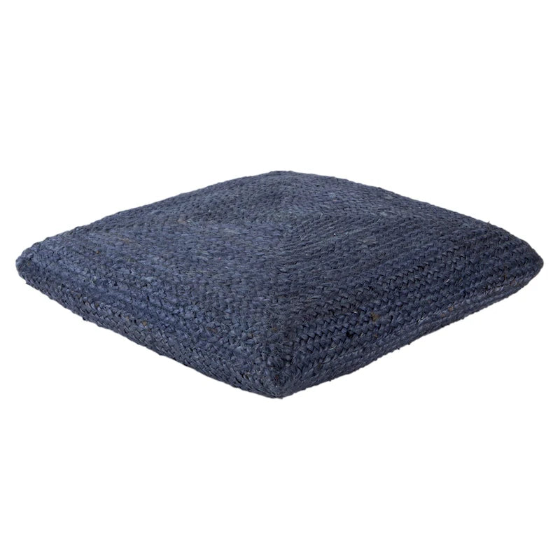 Pouf carré tressé en jute texturée - 71 cm
