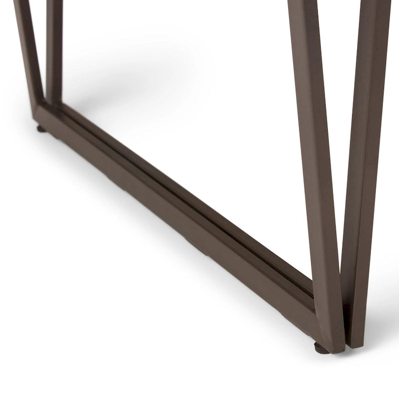 Bureau d'écriture industriel en bois massif 66 po avec tiroir à clavier - Marron vieilli naturel