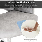 Chaise de bureau moderne en similicuir touffetée à dossier mi-hauteur - Gris