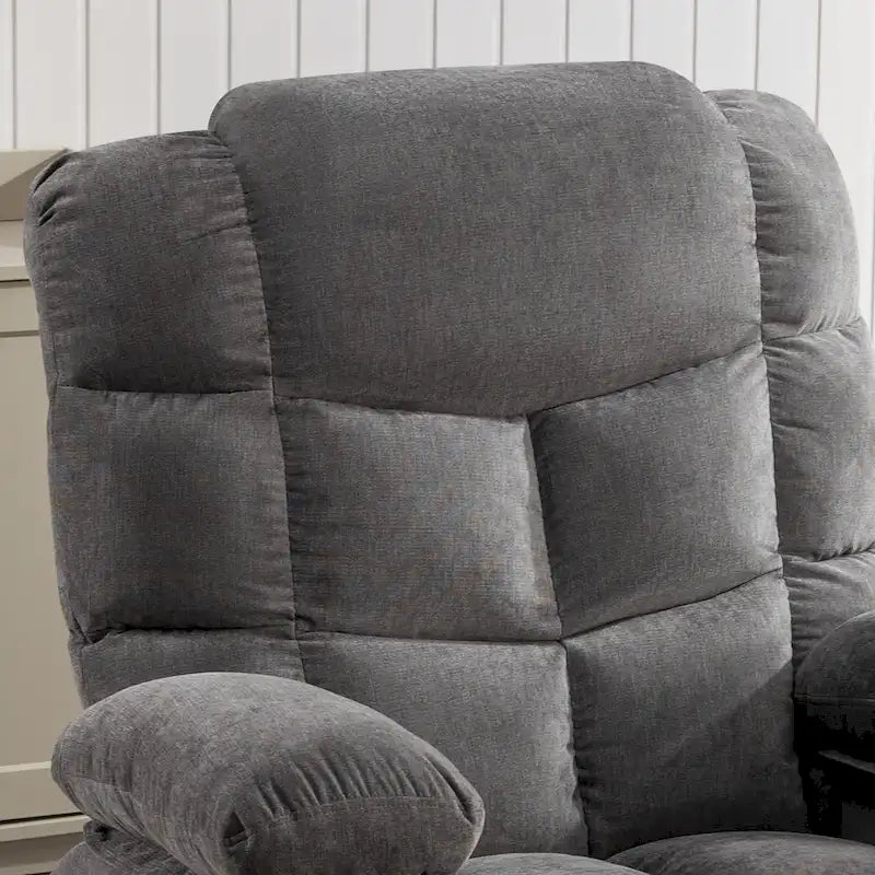 Fauteuil inclinable massant surdimensionné avec 2 porte-gobelets et un port de chargement USB