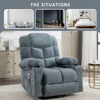 Fauteuil inclinable massant surdimensionné avec 2 porte-gobelets et un port de chargement USB