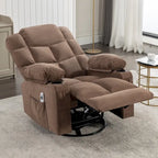 Fauteuil inclinable massant surdimensionné avec 2 porte-gobelets et un port de chargement USB