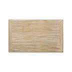 Table basse rectangulaire blanchie à roulettes et étagère inférieure