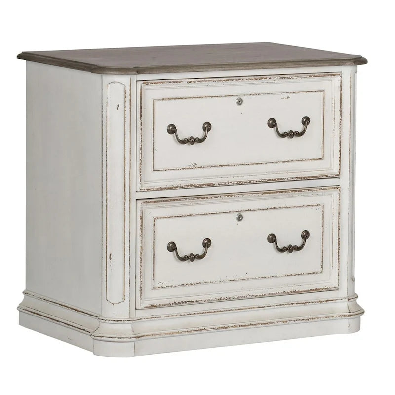Meuble de classement latéral Junior Executive Media en blanc antique – 34 po de large