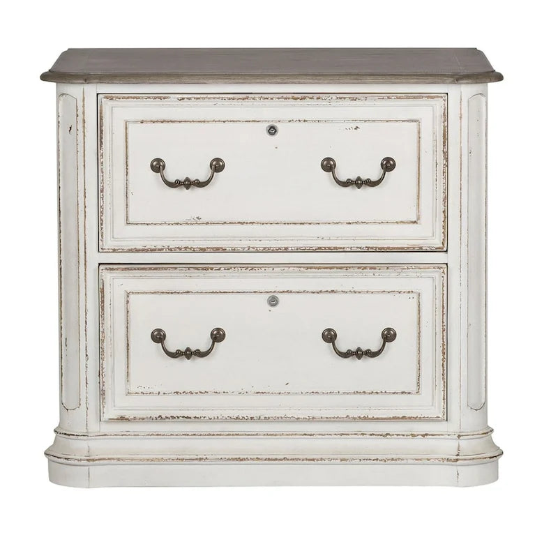 Meuble de classement latéral Junior Executive Media en blanc antique – 34 po de large