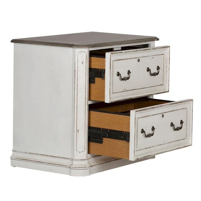 Meuble de classement latéral Junior Executive Media en blanc antique – 34 po de large