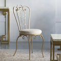 Chaise d'appoint pliante dorée 22" - Métal et bois de style shabby chic