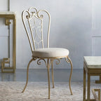 Chaise d'appoint pliante dorée 22" - Métal et bois de style shabby chic