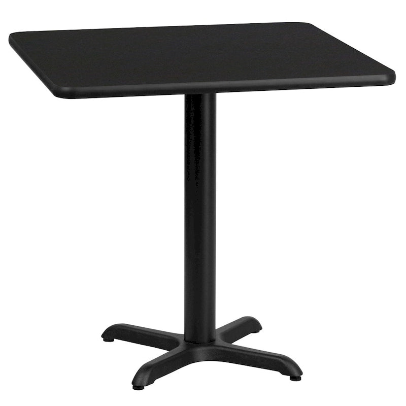 Table à manger carrée en stratifié de 24 po avec base en X – Utilisation commerciale et domestique
