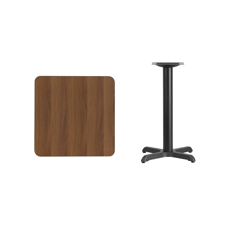 Table à manger carrée en stratifié de 24 po avec base en X – Utilisation commerciale et domestique